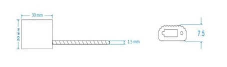 Diagrama de medidas PLOCKSEAL C105 Ultra Seal