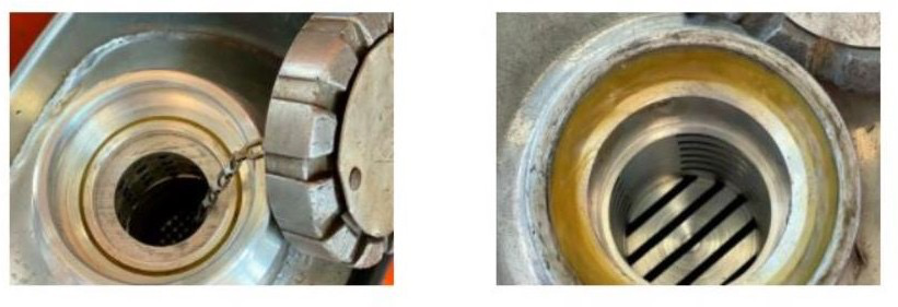 Trampa antiextracción instalada en el tanque